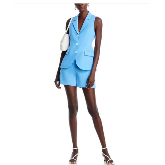 Derek Lam 10 Crosby Theodora Notch Collar Vest in Azure 0 - Picture 1 of 4
